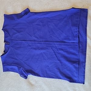 Shenermei size L Blue Sheer Blouse